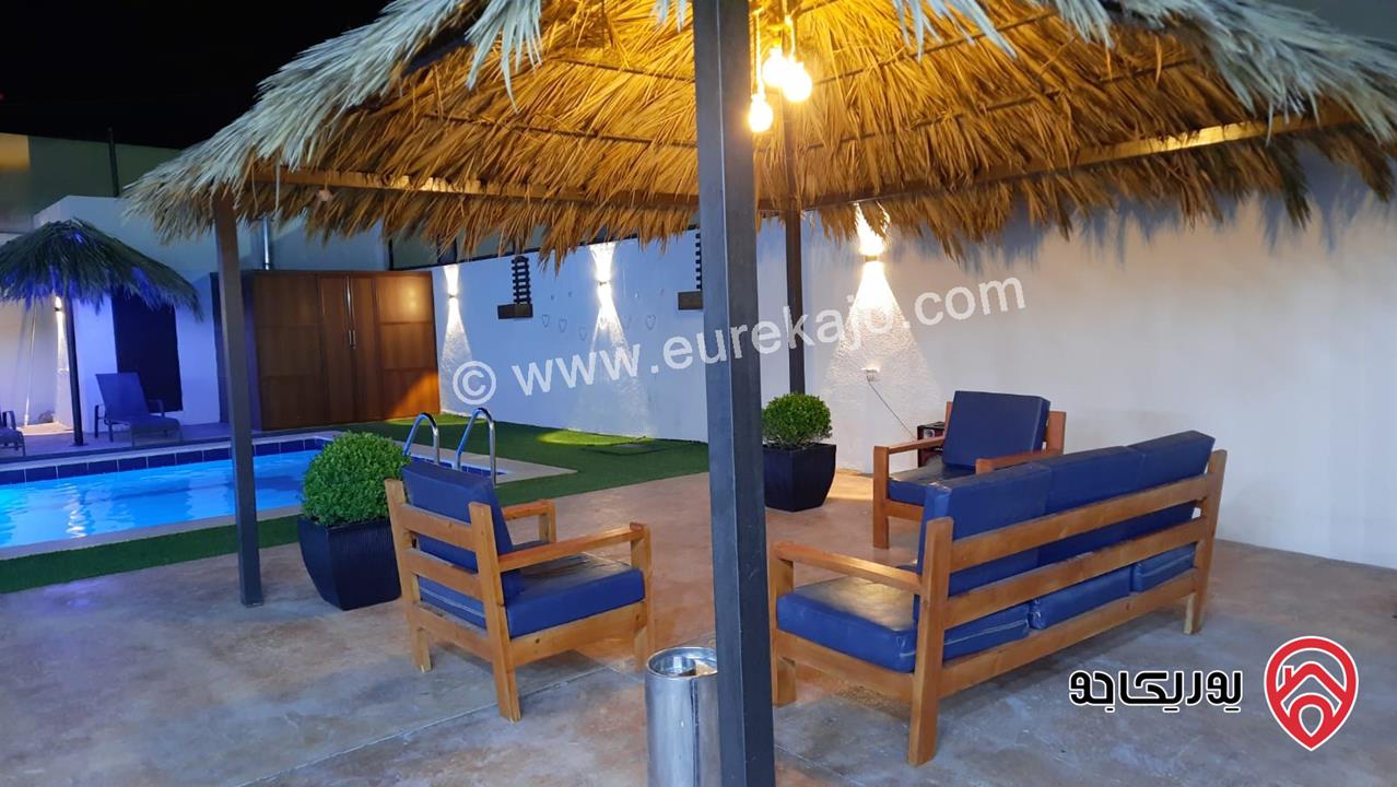 شاليه مساحة الأرض 527م والبناء 122م للبيع في البحر الميت منطقة الجوفة