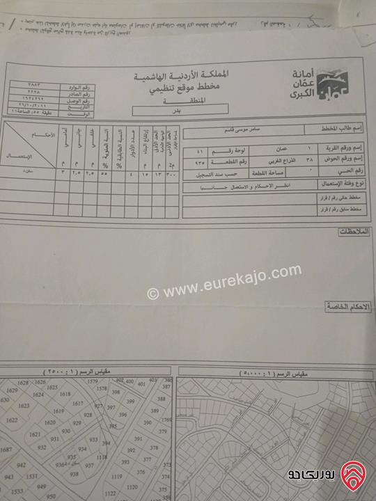ارض مساحة 300م للبيع في عمان - الذراع الغربي بالقرب من دوار كوريدور عبدون المؤدي الى السفارة السعودية