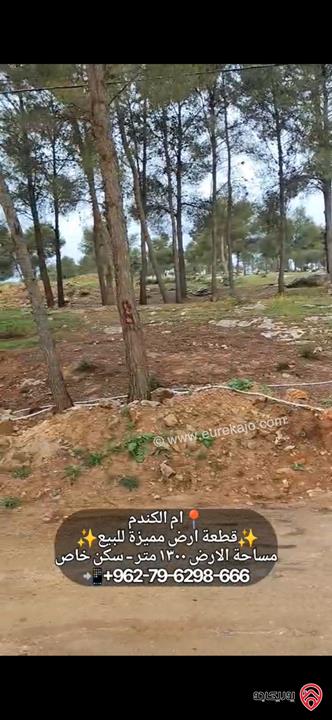 قطعة أرض مساحة 1300م للبيع في عمان - ام الكندم قرب مدارس الشويفات بأطلالة خلابة سكن خاص 