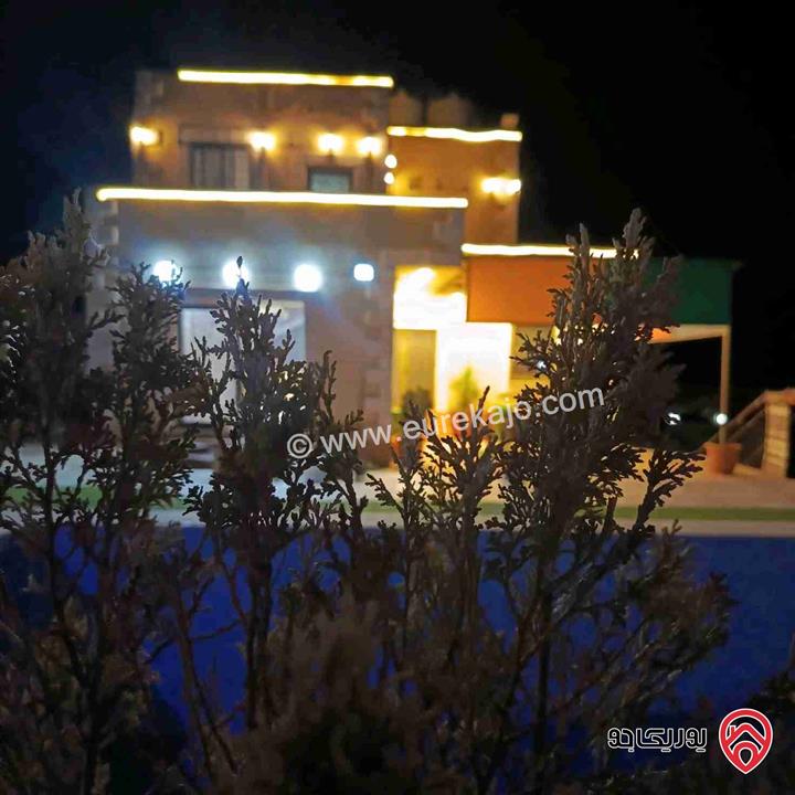 مزرعة وشاليه مساحة البناء 160م على أرض 3500م للبيع في المفرق - منطقة دحل شرق جرش  
