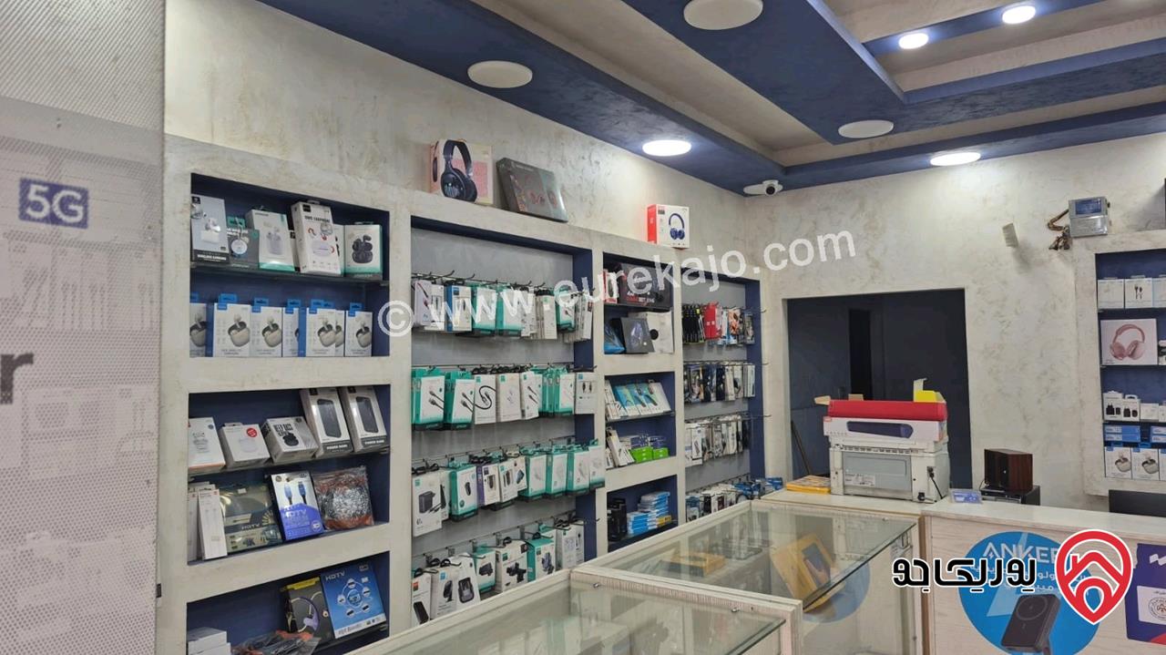 محل موبايلات 14م للبيع في البلقاء - لواء عين الباشا الشارع الرئيسي 