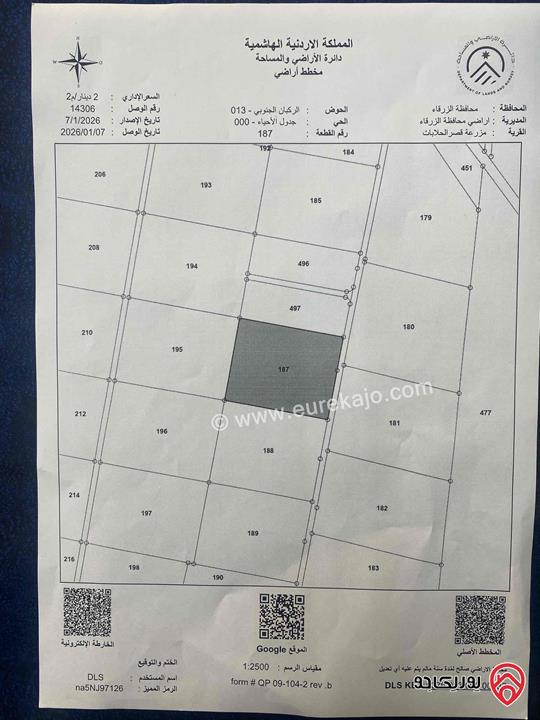 قطعة ارض 10 دونم للبيع في الزرقاء - مزرعة قصر الحلابات حوض الركبان الجنوبي