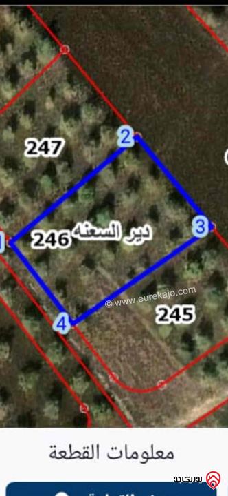 قطعة أرض مساحة 1040م للبيع في اربد - دير السعنة الطريق المؤدي إلى الكورة
