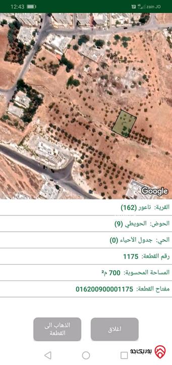 قطعة ارض 700م للبيع في عمان - مرج الحمام حوض الحويطي