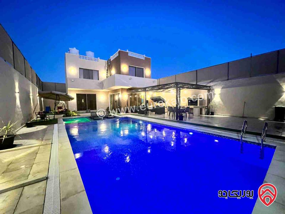 شاليه مساحة الأرض 344م والبناء 149م للبيع في البحر الميت - الجوفة