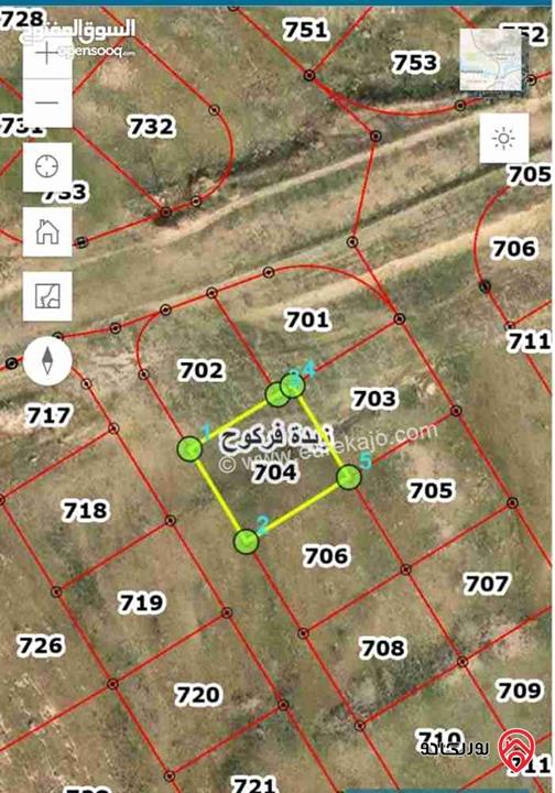 قطعة أرض مساحة 620م للبيع في اربد زبدة فركوح