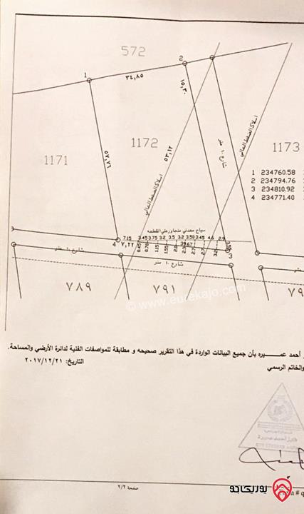 أرض مساحة 2300م للبيع في عمان - اليادودة حوض الغباشة و تلعة عقيل1 خالية خارج التنظيم