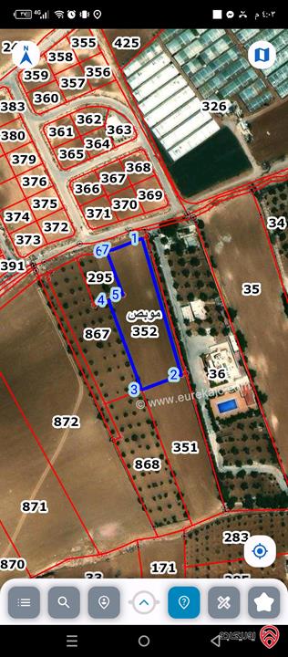 قطعة أرض مساحة 4 دونم و 22م للبيع في موبص قرب شارع الأردن