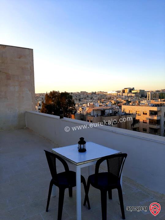 روف مفروش مساحة 60م للإيجار في عمان - أم اذينة من المالك مباشرة 