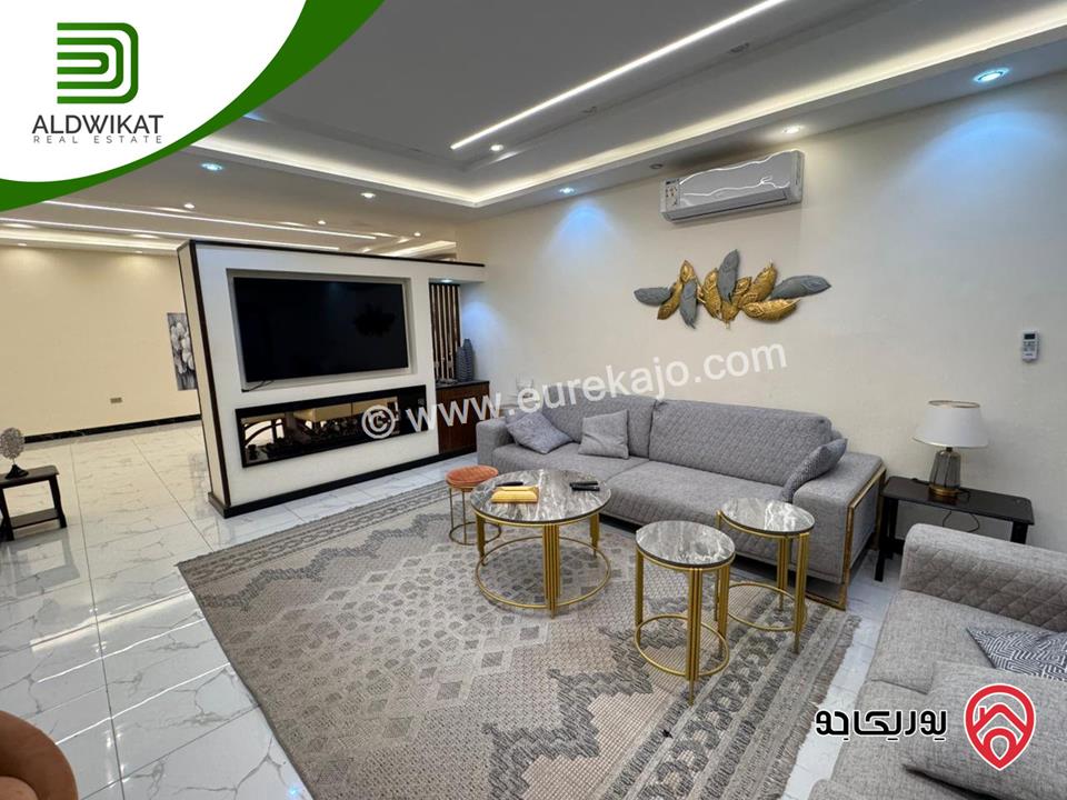 شقة شبه ارضي مفروشه للايجار في عمان - عبدون مساحة داخليه 186م والحديقة 100م موقع مميز تصلح للسفارات والهيئات الدبلوماسية