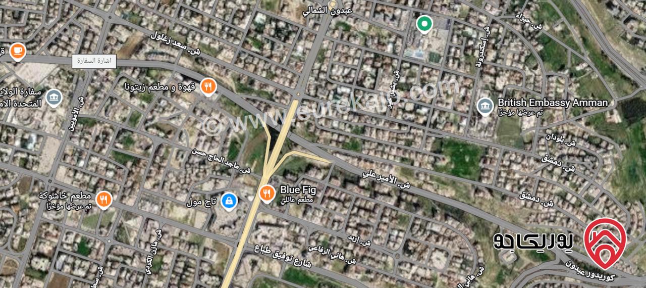 أرض للبيع في عبدون قرب السفارة البريطانية مساحة 12.000 متر اطلالة رائعة تصلح لشركات الاسكان بسعر مميز جداً