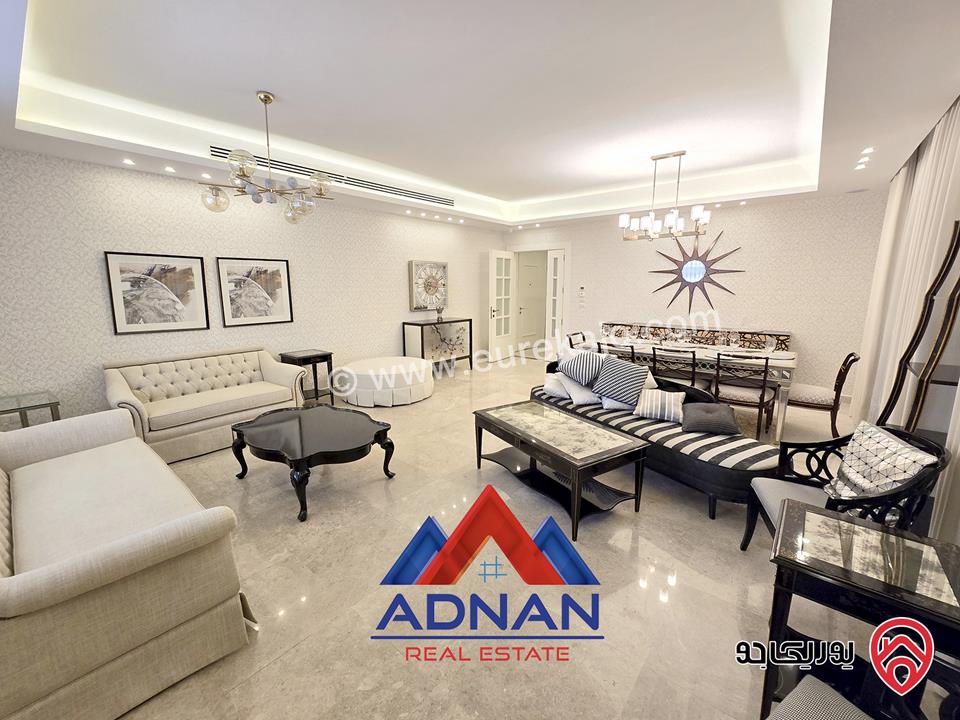 شقة ارضية مفروشة مساحة 250 متر مع كراج ومدخل خاص للايجار في عمان - أم أذينة