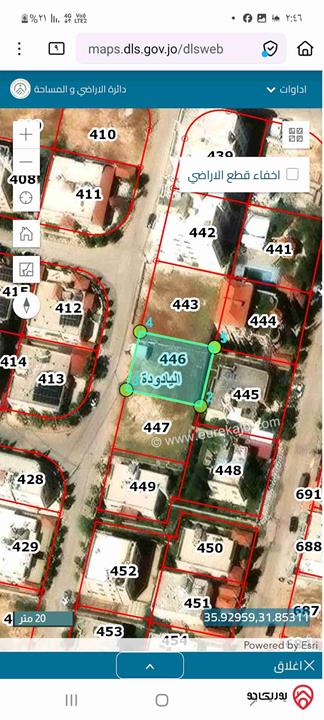 قطعة ارض مساحة 485م للبيع في عمان - إسكان اشكو الرطيبه اليادودة