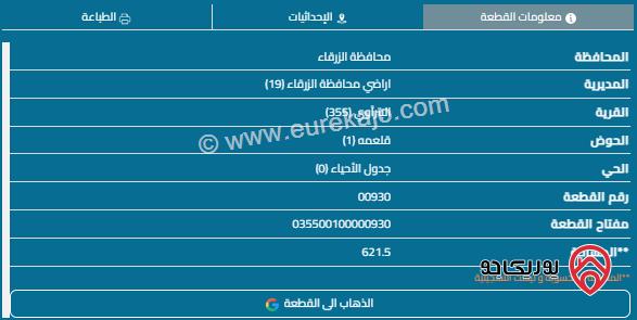 قطعة أرض مساحة 622م للبيع في الزرقاء - السخنة 