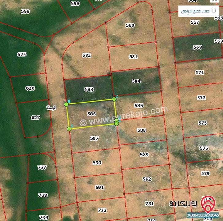 أرض مساحة 1036م للبيع في اربد - الرمثا