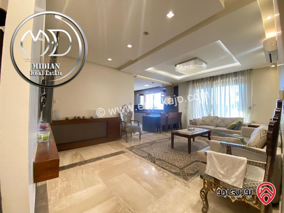 شقة مفروشة طابق أخير مع روف للايجار في عمان - خلدا - العوجانية مساحة 320م مع تراسات تشطيبات ديكورات فاخرة اطلالة جميلة