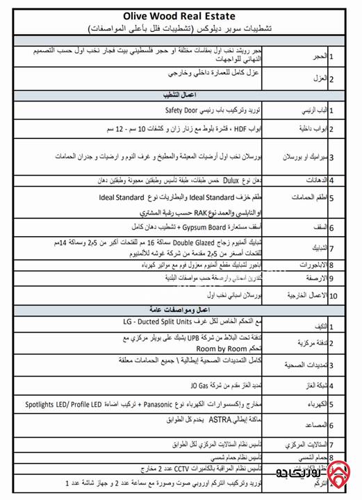 شقق مساحة 200م للبيع في ربوة عبدون 