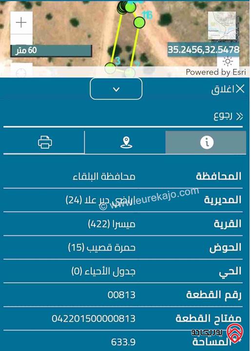 ارض زراعية مساحة 17 دونم تصلح لمزرعة خاصة للبيع في المفرق