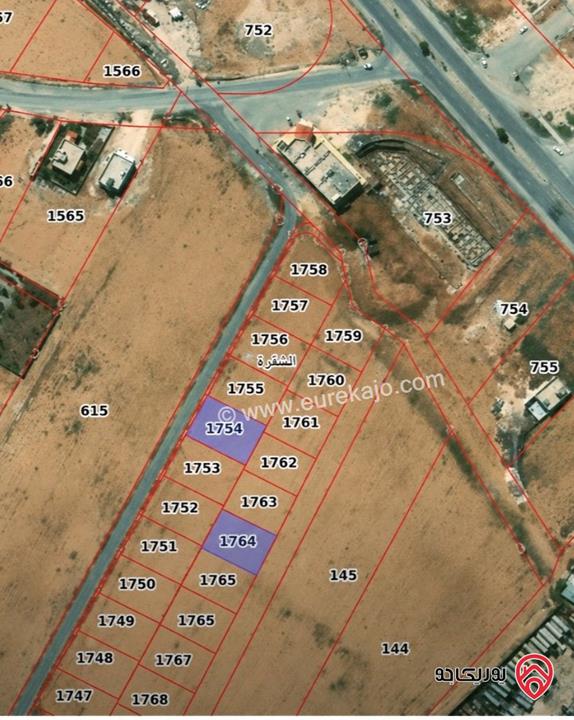 قطع أراضي مفروزة عدد 22 نمرة مساحة 750م لكل نمرة للبيع في عمان - النقيرة