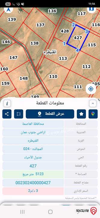 قطعة ارض مساحة 5 دونم للبيع في عمان - القنيطرة