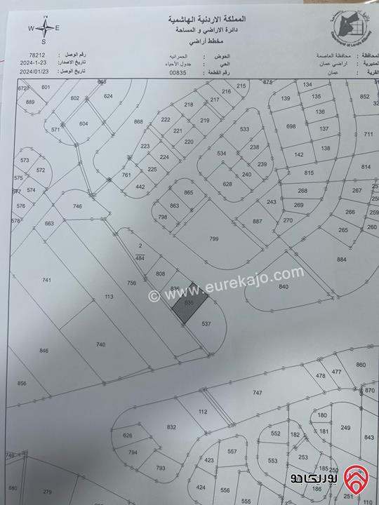 قطعة ارض صناعات خفيفة مساحتها 1 دونم و120م للبيع في عمان - الحمرانية 