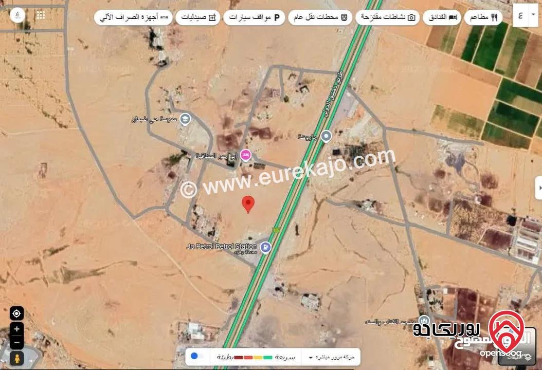 قطعة ارض مساحة 3 دونم و 971م للبيع من اراضي الزرقاء واجهة على الطريق الزرقاء عمان بجانب الكازية موقع استثماري بسعر مغري