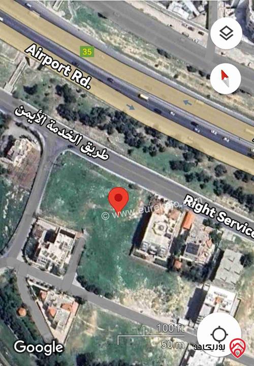 أرض استثمارية على شارعين مساحة 1 دونم و 550م للبيع في عمان - طريق المطار