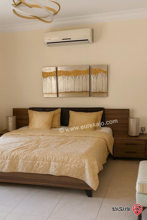 شقة أرضية مساحة 152م داخلي و 50م خارجي للايجار مفروشة في عمان - عبدون