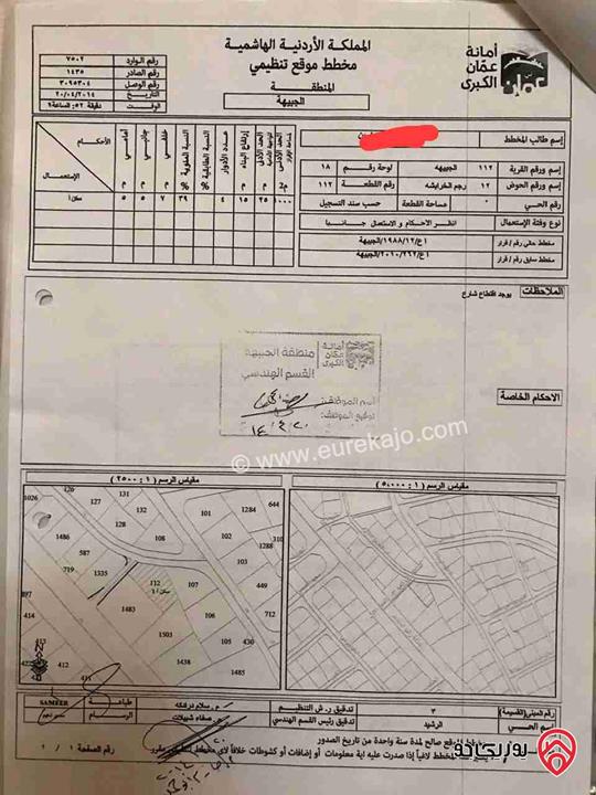 قطعة أرض مساحة 1 دونم سكن أ للبيع في عمان - المدينة الرياضية قرب المختار مول دوار المدينة الرياضية