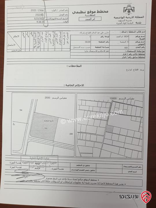 مزرعة مساحة الأرض 10 دونم للبيع في عمان - ام العمد خلف الاندلسية عليها فيلا