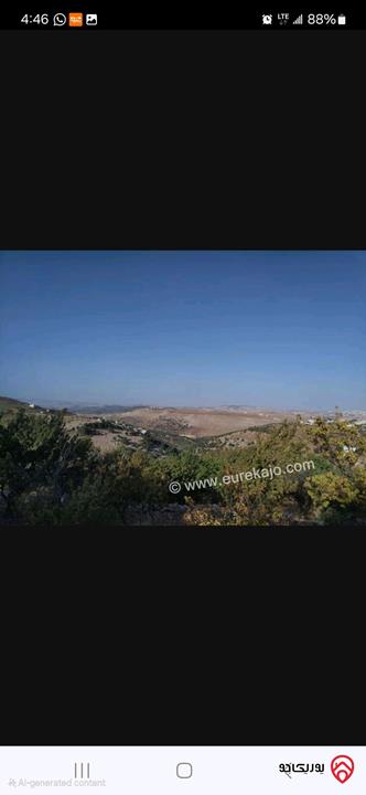 قطعة أرض بانورامية مساحة 1 دونم للبيع في السلط - اليزيدية