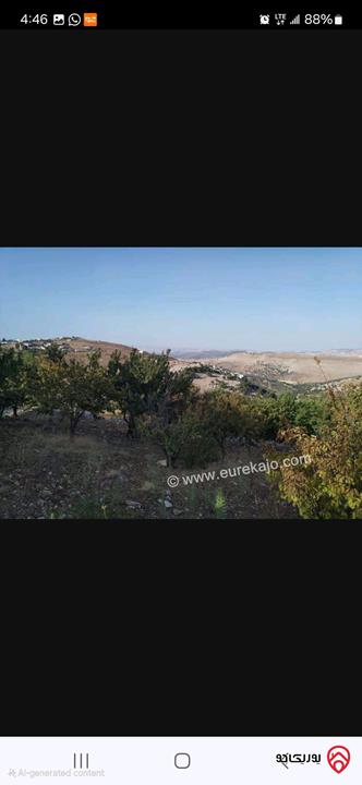 قطعة أرض بانورامية مساحة 1 دونم للبيع في السلط - اليزيدية