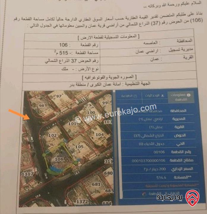 بناية على أرض 535م للبيع في عمان - الذراع حي نزال