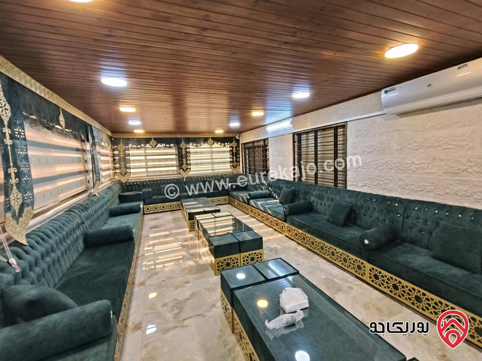 شقة سوبر ديلوكس أرضية مساحة 240م داخلي و 250م خارجي للايجار مفروشة في عمان - مرج الحمام