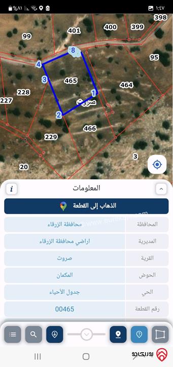 مزرعة مساحة الأرض 3 دونم و 400م للبيع في الزرقاء - صروت 