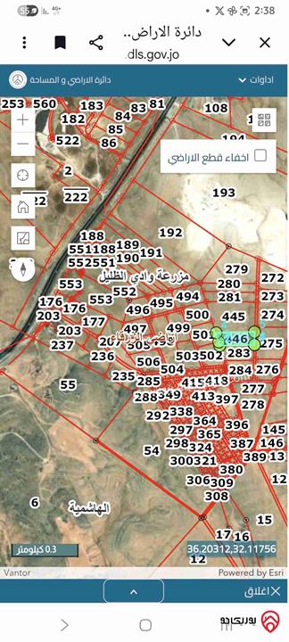 قطعة ارض 9 دونم  (للبيع او البدل) في الزرقاء - الهاشمية