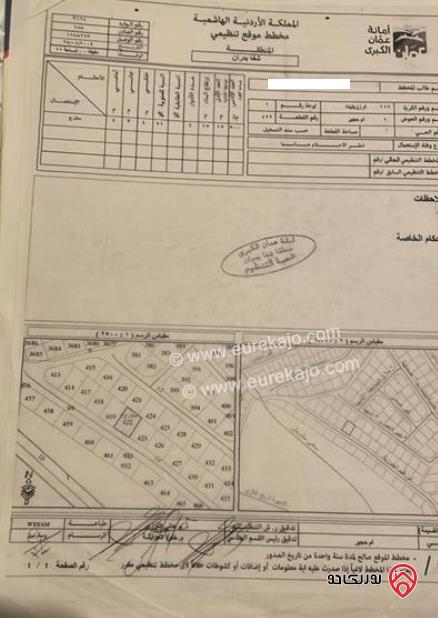 أرض مساحة 520م للبيع في عمان - الجبيهة