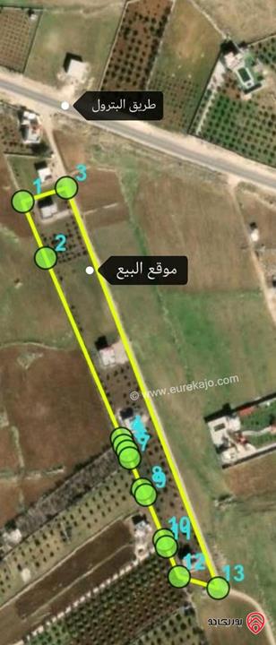 قطعة أرض مساحة 2 دونم للبيع في اربد - جحفية طريق البترول