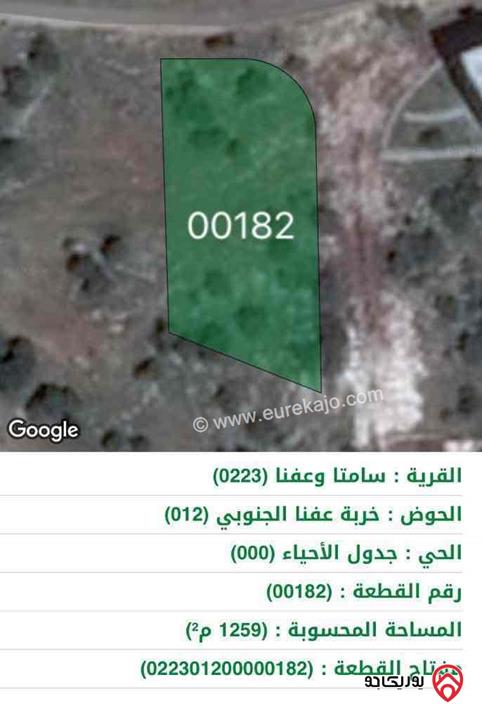 ارض سكنية مساحة 1 دونم و 260م للبيع أو للمبادلة في عجلون راس منيف موقع رائع