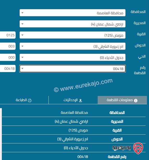 قطعة ارض مساحة 5 دونم للبيع في عمان - موبص شارع الاردن من المالك
