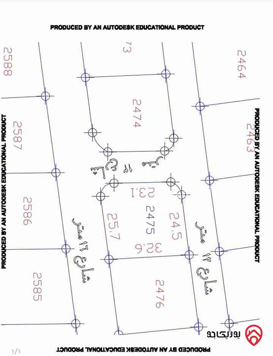 قطعة ارض مساحة 1 دونم للبيع فى عمان - الجيزة حوض الموارس 